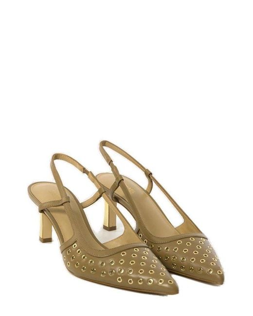 MICHAEL Michael Kors Natural Alora Grommeted Slingback Pumps