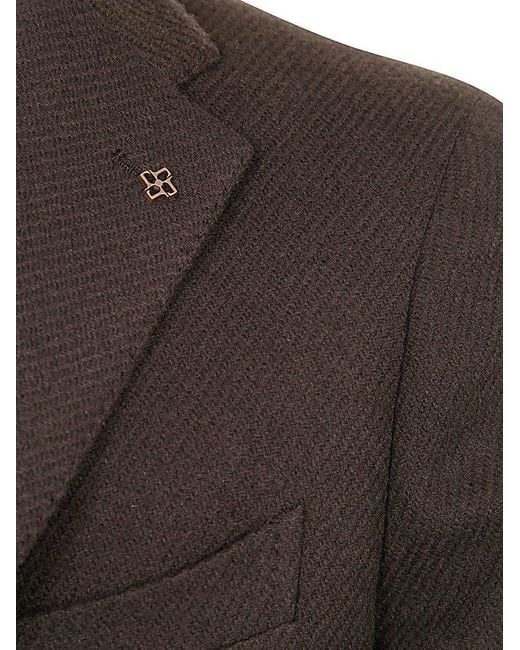 Tagliatore Brown Single-Breasted Tailored Blazer for men