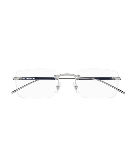 Montblanc Black Rectangular Frame Glasses for men