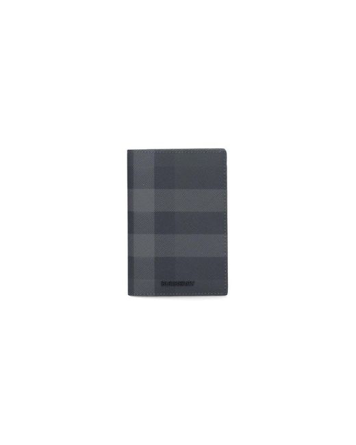 Burberry Black Check-pattern Bi-fold Passport Holder for men