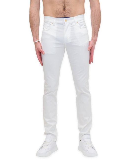 Moschino Moschin Logo Detailed Denim Jeans in White for Men Lyst Canada