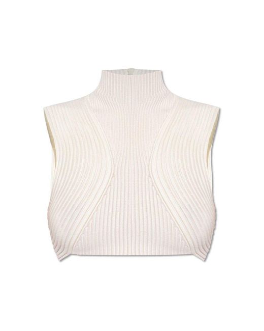Chloé White Wool Cropped Top,