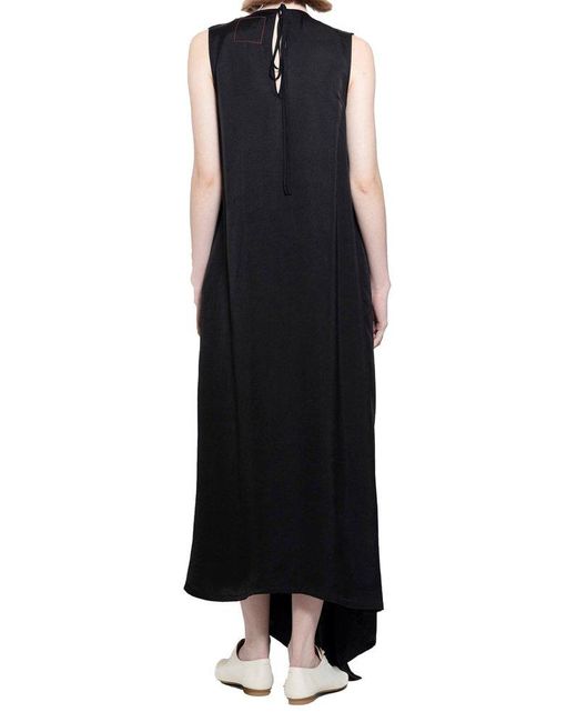 Uma Wang Black Asymmetric Hem Satin Again Dress