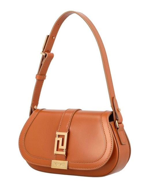 Versace Brown Greca Goddess Mini Leather Bag