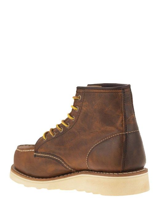 Red Wing Brown Wing Classic Moc Leather Lace Up Boot