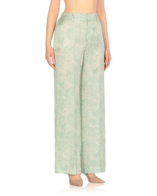 PT Torino White Patterned Wide Leg Pants