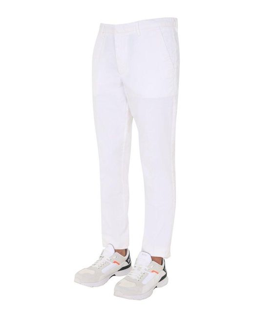 Boss White Straight-Leg Chino Pants for men