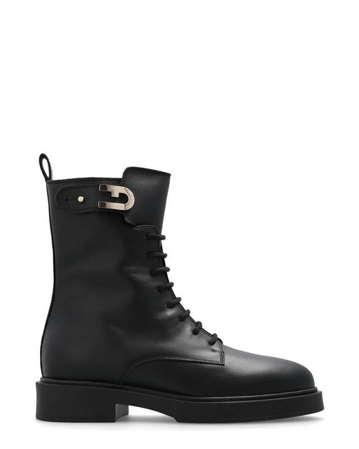 Furla Black Legacy Lace-up Ankle Boots