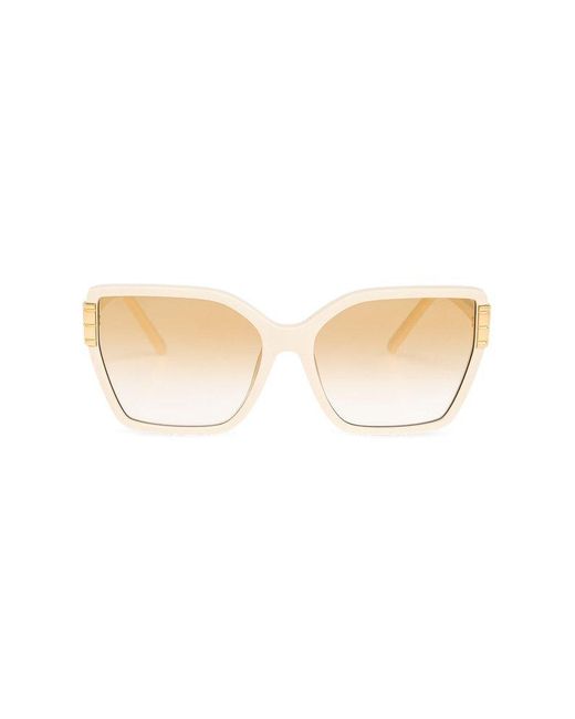 Tory Burch White Eleanor Oversized Cat-eye Sunglasses