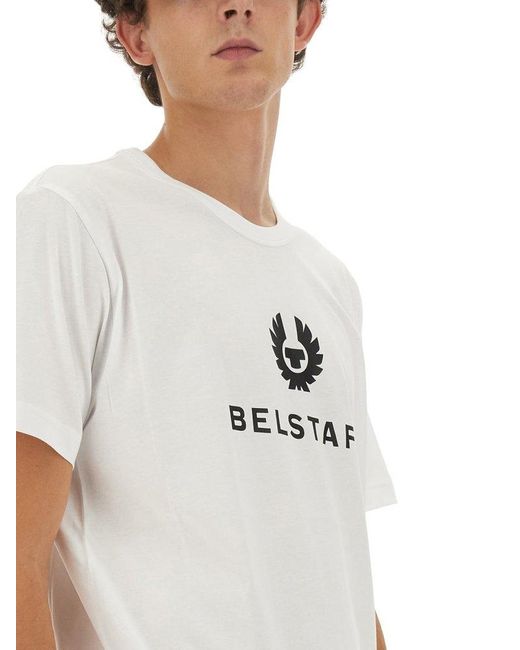 Belstaff White Logo Emblem T-Shirt for men