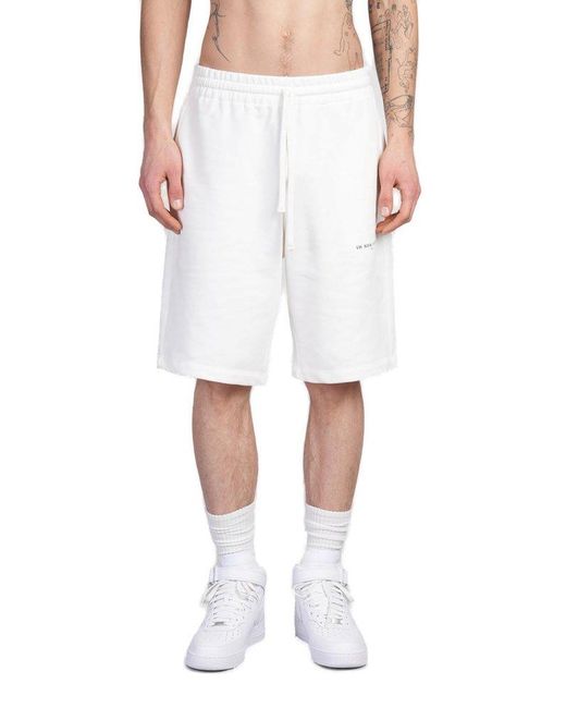Ih Nom Uh Nit White Logo-Printed Drawstring Track Shorts for men