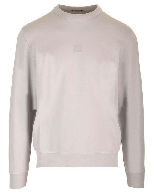 C P Company Gray Stretch Fleece Long-sleeved Sweatshirt for men