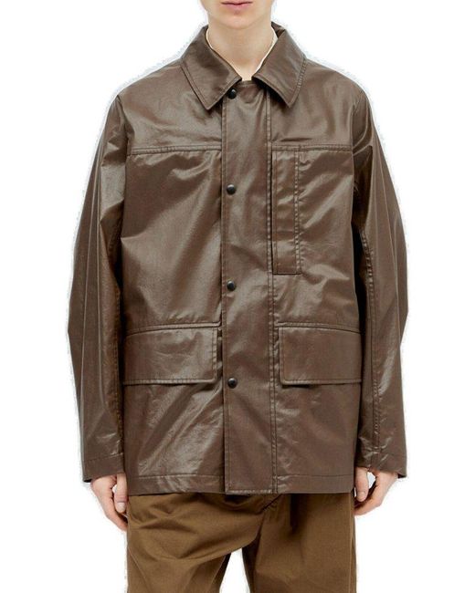 Lemaire Brown Snap-buttoned Rain Jacket for men