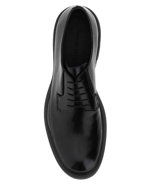 Alexander McQueen Black Chunky Lace-Up Loafers for men