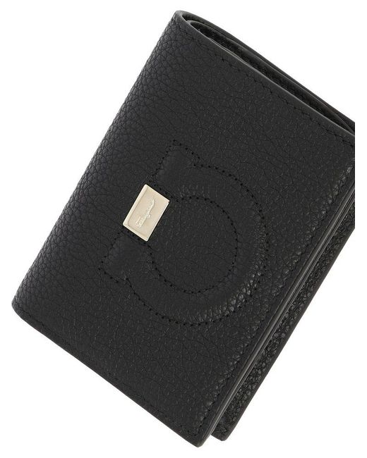 Ferragamo Black Gancio Logo Wallet