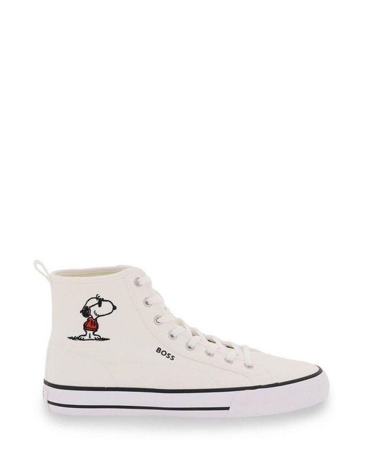 BOSS by Hugo Boss White X Peanuts Snoopy Lace-up Sneakers for men