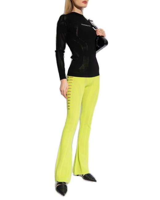 M I S B H V Yellow Trousers With Logo,