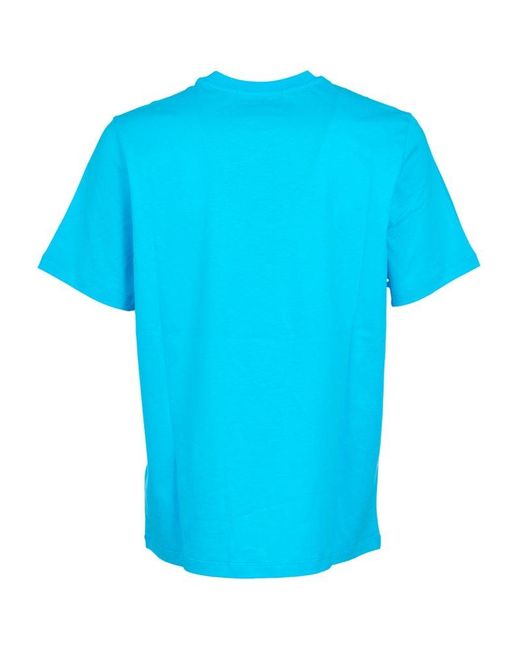MSGM Blue Logo Detail Round Neck T-Shirt for men