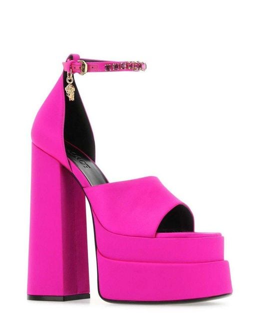 Versace Pink Medusa Aevitas Platform Sandals