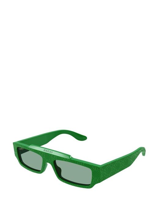 Gucci Green Rectangle-frame Sunglasses for men