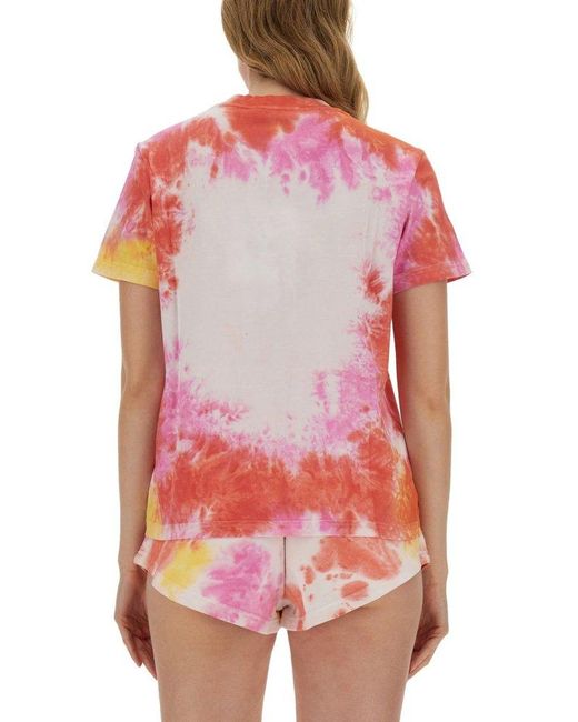 MSGM Red Tie-Dye T-Shirt