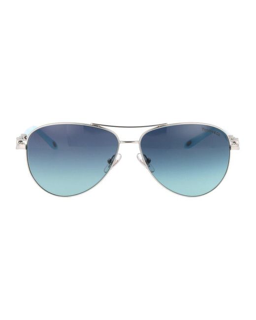 Tiffany & Co Blue Aviator Frame Sunglasses