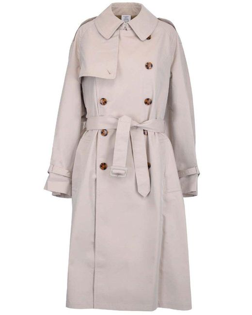 Vetements Cotton Belted Waist Trench Coat in Beige (Natural) | Lyst UK