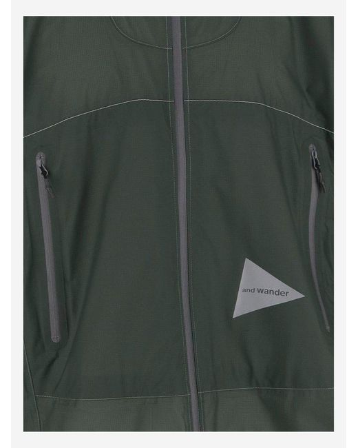 And Wander Green 3L Ul Rain Jacket for men