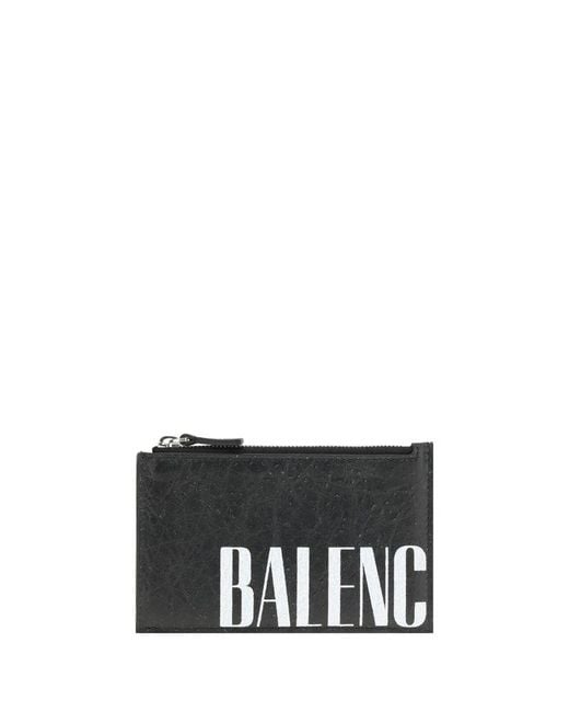 Balenciaga Black Editor Long Coin And Card Holder for men