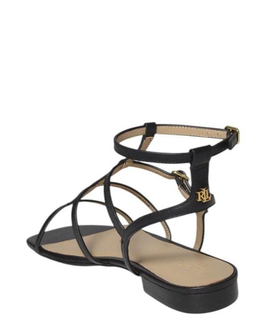 Ralph Lauren Black Everley Gladiator Sandals
