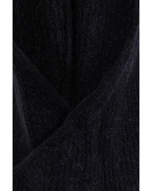 Ganni Black Wool Hood With Ties