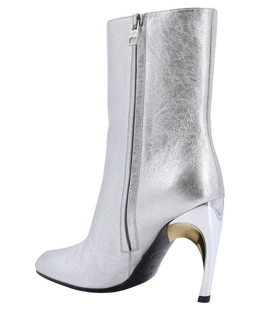 Alexander McQueen Gray Armadillo Side-zipped Ankle Boots