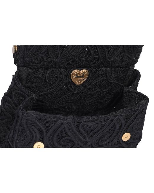Dolce & Gabbana Black Devotion Lace Shoulder Bag