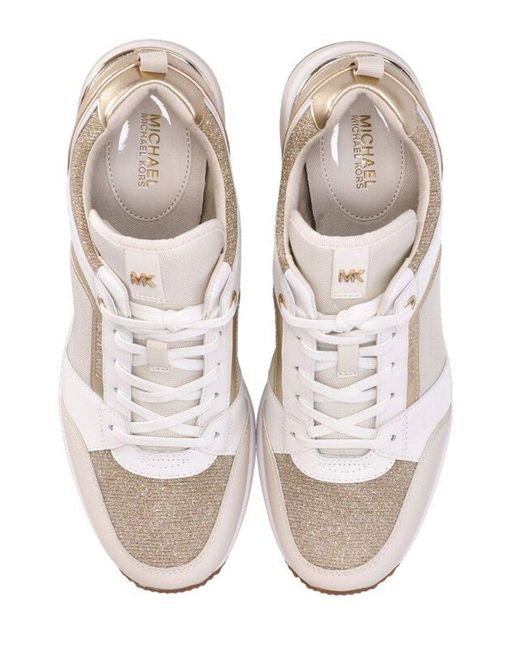 MICHAEL Michael Kors White Logo Patch Wedge-Heel Sneakers