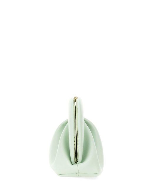 THEMOIRÈ Green Gea Ruched Clutch Bag