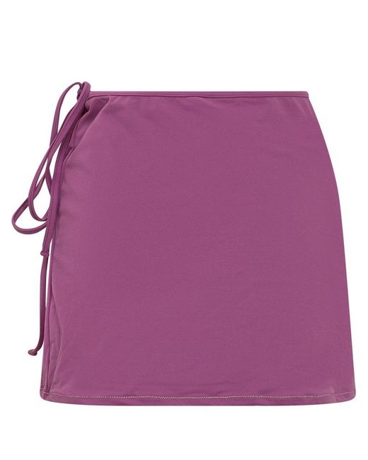 Reina Olga Purple Tie-detailed Skirt