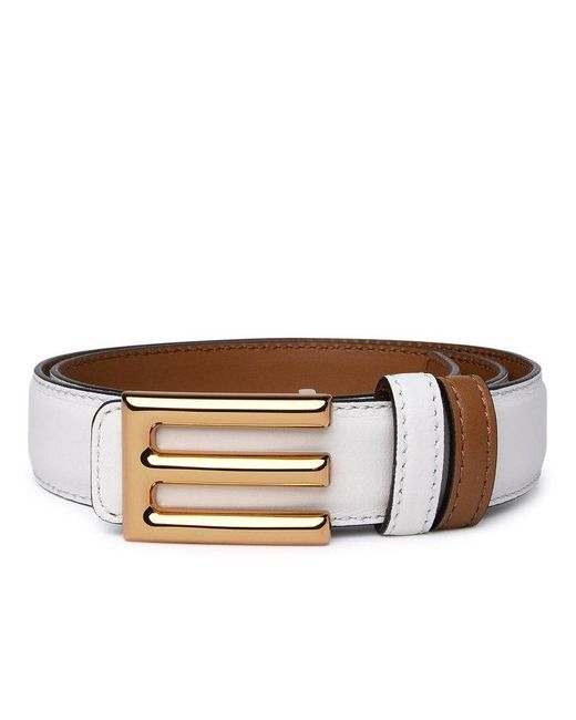 Etro Brown Ivory Leather Belt