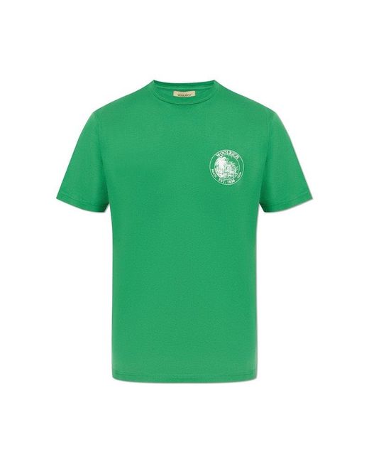 Woolrich Green T-Shirt With Print for men