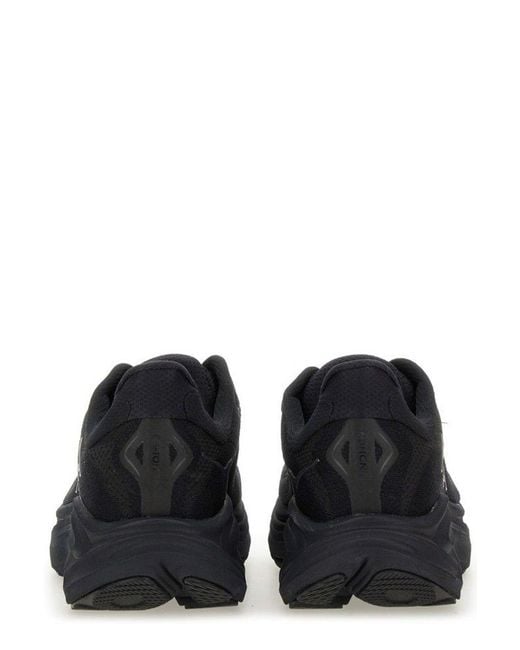 Hoka One One Black Clifton 10 Lace-Up Sneakers for men