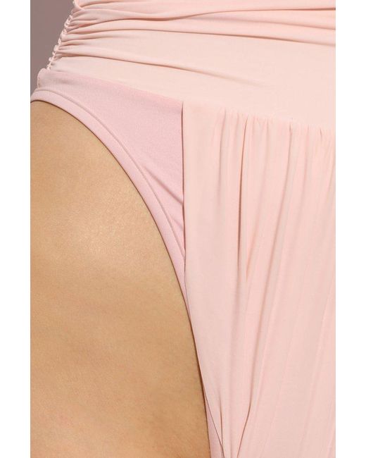Balmain Pink Ruffle Detailed Two-piece Swimsuit