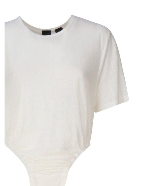 Pinko White Short-sleeved Bodysuit
