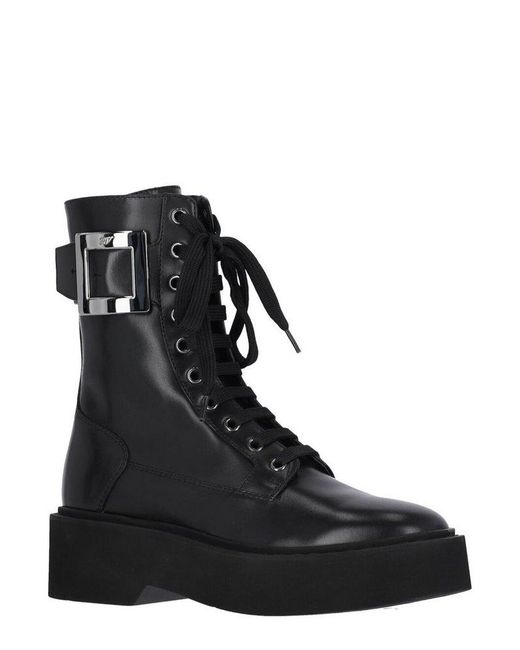 Roger Vivier Black Viv Rangers Combat Boots