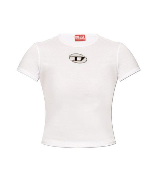 DIESEL White T-shirt `t-uncutie-long-od`,
