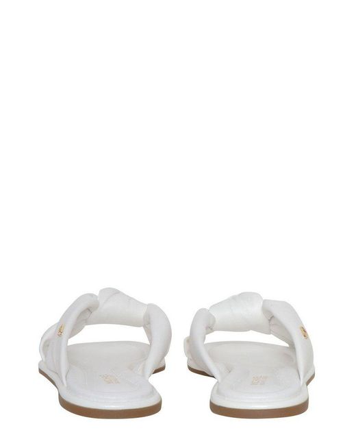 MICHAEL Michael Kors Elena Logo Plaque Slides in White | Lyst UK