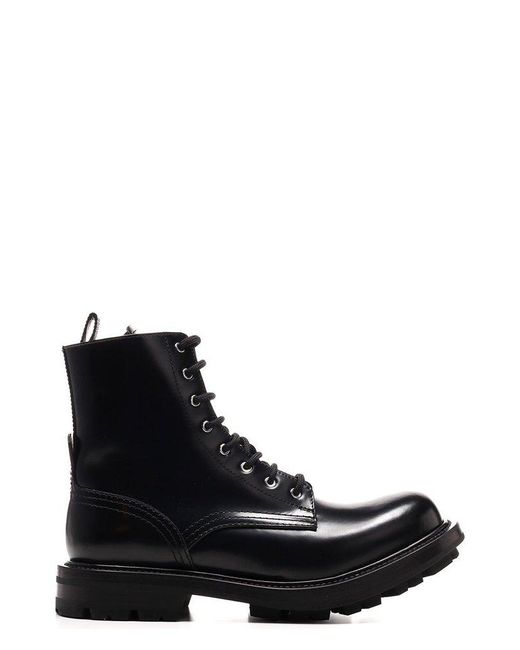 Alexander McQueen Black Worker Combat Boots for men