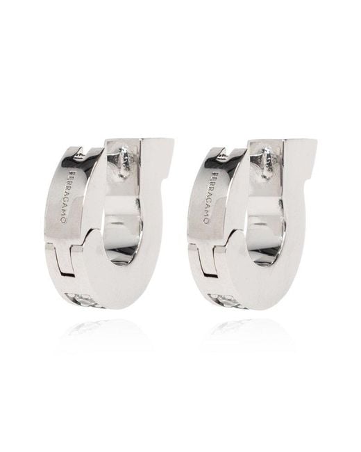 Ferragamo Metallic Earrings With Logo,