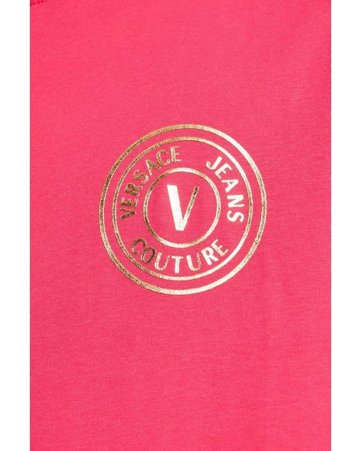 Versace Pink T-shirt With Logo, for men