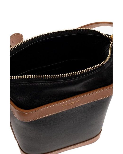 Saint Laurent Black Aphile Leather Bucket Bag for men