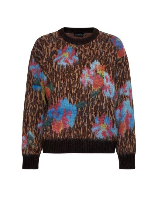 Roberto Collina Multicolor Floral Jacquard Knitted Sweater