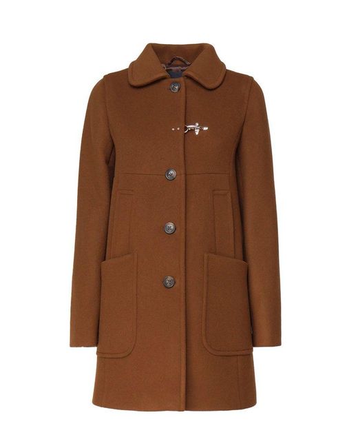 Fay Brown Toggle Button Coat